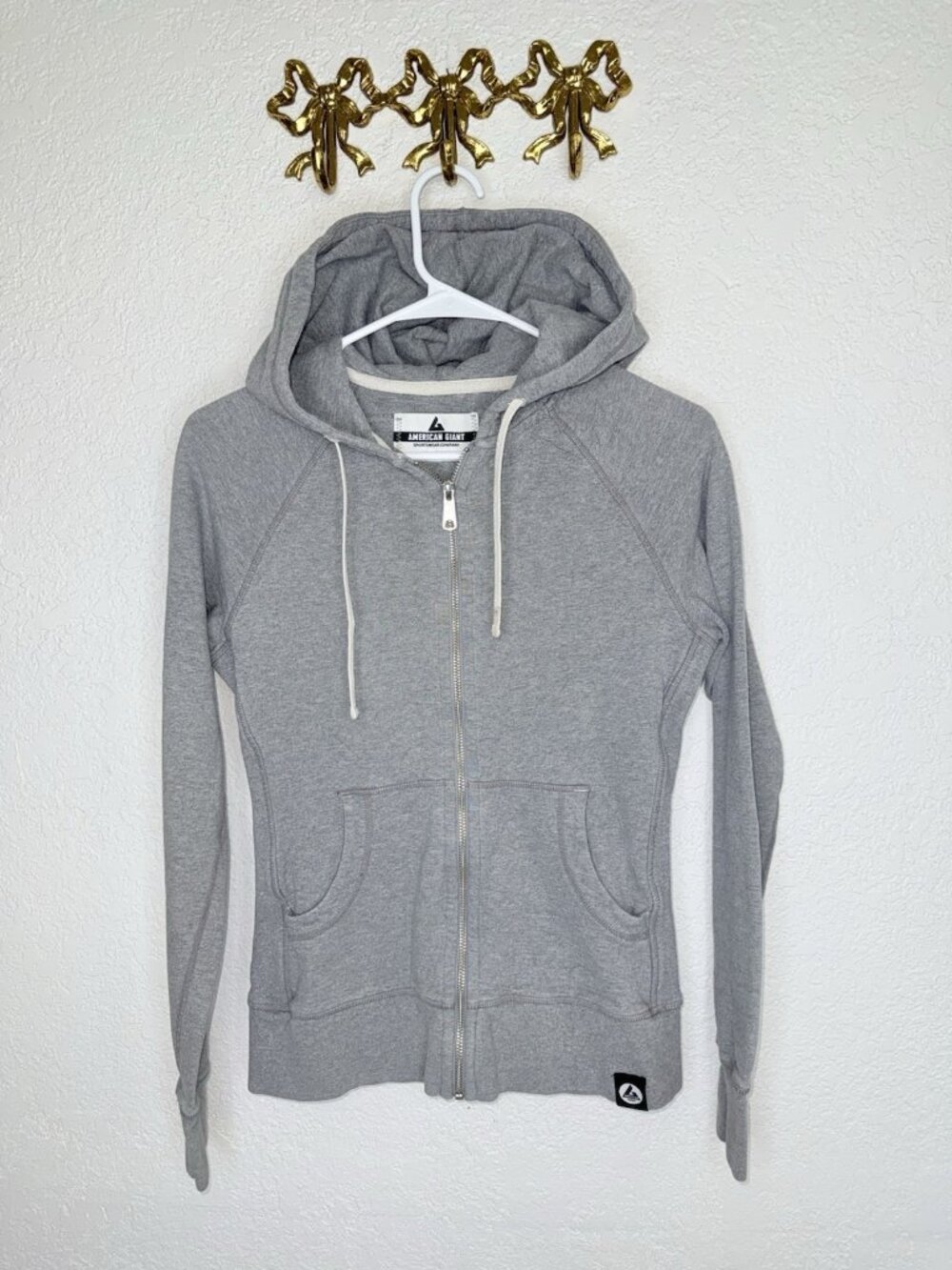 American Giant Hoodie Women’s/ Youth Gray Full Zip Heavyweight Cotton USA XXS C1